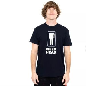 2/30$ Spencer's Black Graphic 100 % Cotton Short Sleeves Need Head Tee,Size L